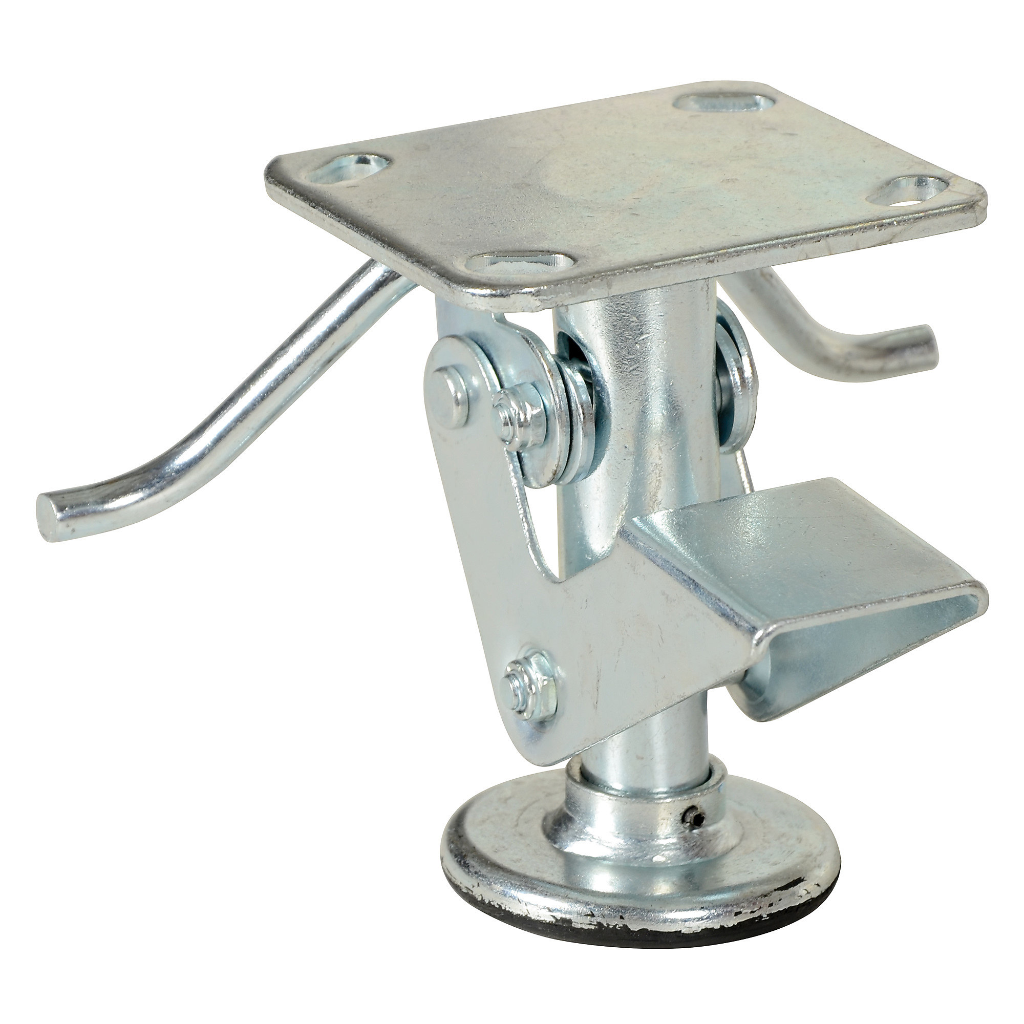 Vestil Economical Floor Lock - 5.625in. to 6.625in. Height, Non-Skid Rubber Foot Pad, Zinc Plated, Model# FL-5